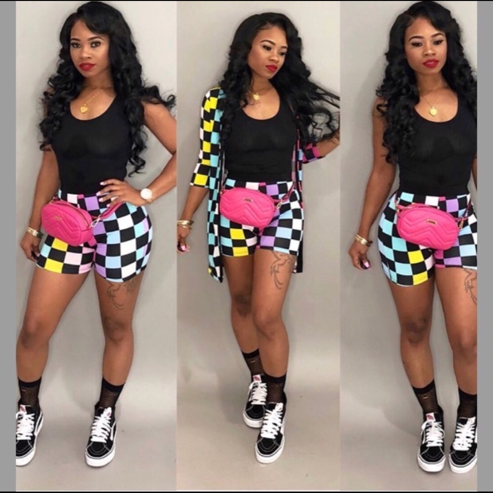 Checkerboard two Piece Short Set